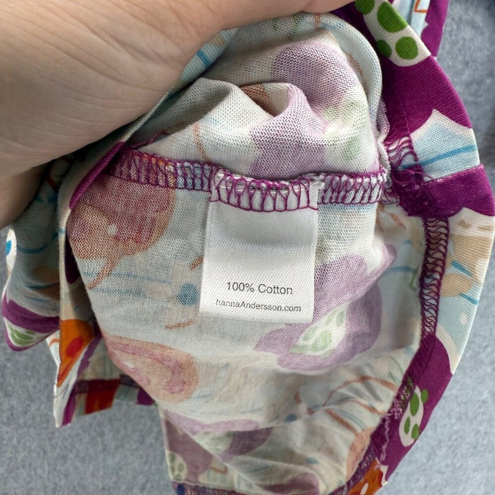 Hanna Andersson Girls Size 80 / US 2 Long Sleeve Dress Blue Purple Orange Floral - Picture 9 of 15